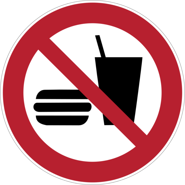 essen und trinken verboten