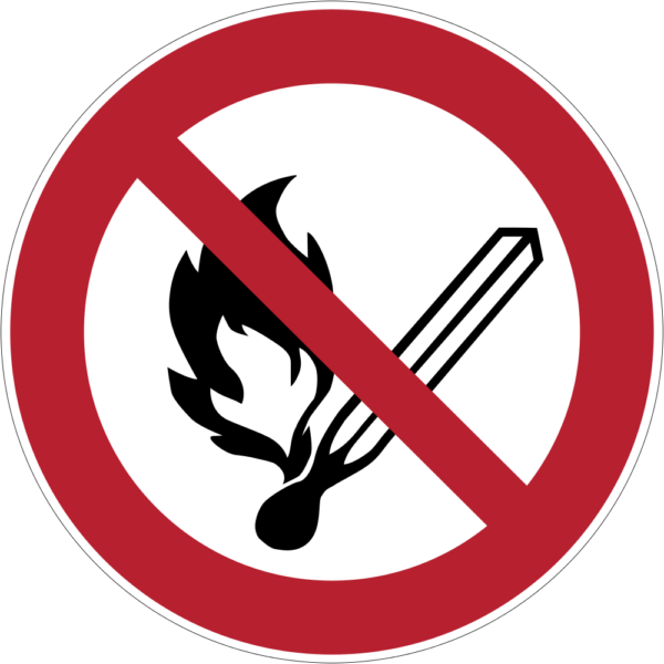 keine offene flamme feuer offene z ndquelle und rauchen verboten
